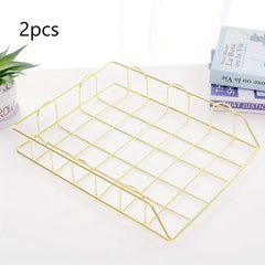 Metal Letter Tray Stackable Magazine File Rack Paper Manager