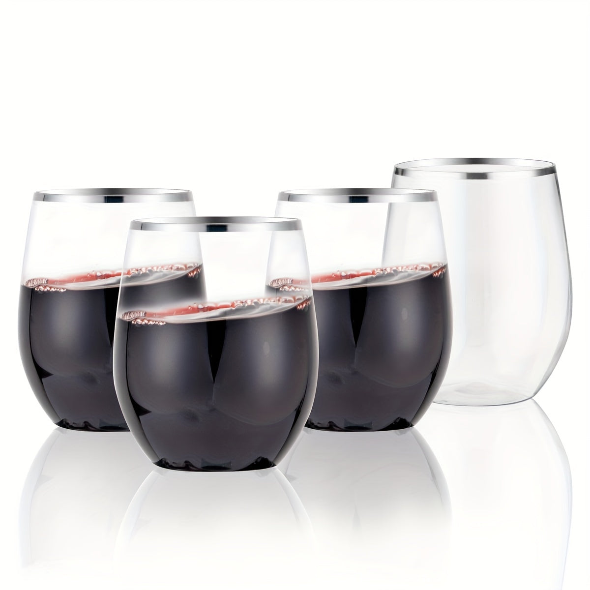 24pcs 12oz Unbreakable Stemless Wine Glasses Clear and Reusable