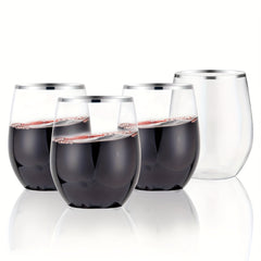 24pcs 12oz Unbreakable Stemless Wine Glasses Clear and Reusable