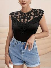 Lace Hollow Out Tank Bodysuit Women's Clothing