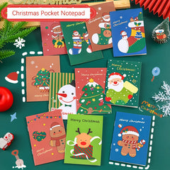 8pcs Christmas Pocket Notepads Cartoon Small Student Stationery