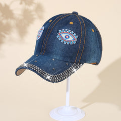 Rhinestone Baseball Cap with Eye Patch