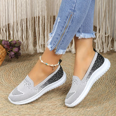Women's Breathable Knit Slip-On Shoes Lightweight Comfortable Low Top Sneakers