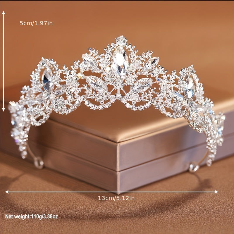 Bridal Rhinestone Silvery Headband Queen Princess Crown Head Jewelry Tiara