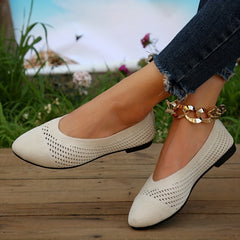 Women's Comfy Ballet Flats Slip On Shoes Pointed Toe Soft Sole