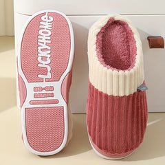 Plush Lined Slip-On Couple Slippers