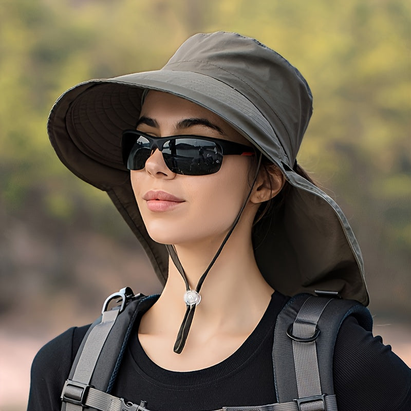 Outdoor Wide Brim Anti UV Bucket Hat For Hiking Fishing