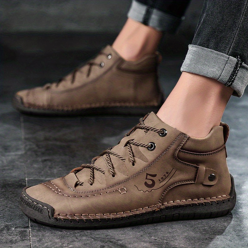 Men's Stitching Casual Shoes Outdoor Ankle Boots Walking Sneakers