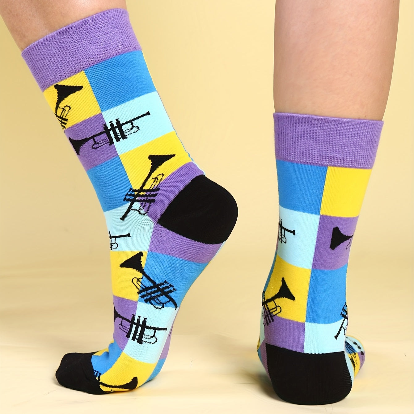 Colorful Plaid Socks Comfy & Breathable Mid Tube Socks