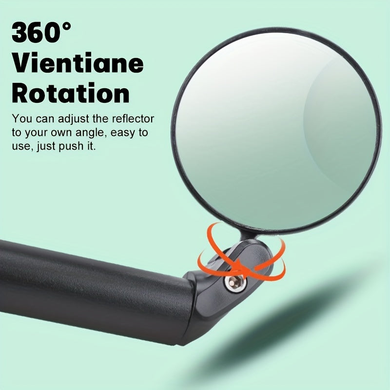 Bicycle Mirror Foldable HD Convex Mirror 360 Degree Rotatable Reflector