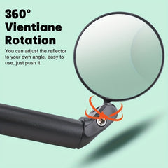 Bicycle Mirror Foldable HD Convex Mirror 360 Degree Rotatable Reflector
