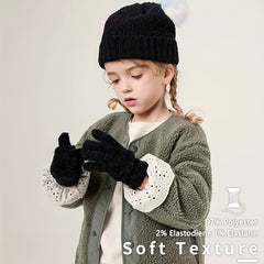 Warm Knitted Children's Gloves for Autumn/Winter