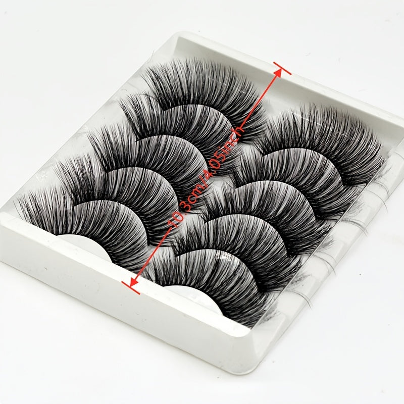 5 Pairs 3D Mink Hair False Eyelashes Wispy Fluffy Long Lashes