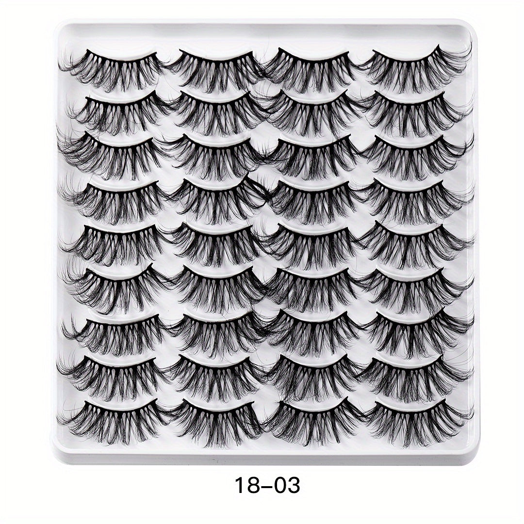 18 Pairs Faux Mink Thick Eyelashes for Simulated Grafting