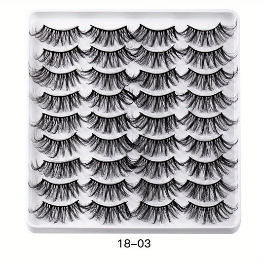 18 Pairs Faux Mink Thick Eyelashes for Simulated Grafting