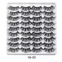 18 Pairs Faux Mink Thick Eyelashes for Simulated Grafting