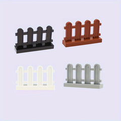 Wooden Building Blocks Set with Arch and Fence Pieces DIY Animal Scenes Farm