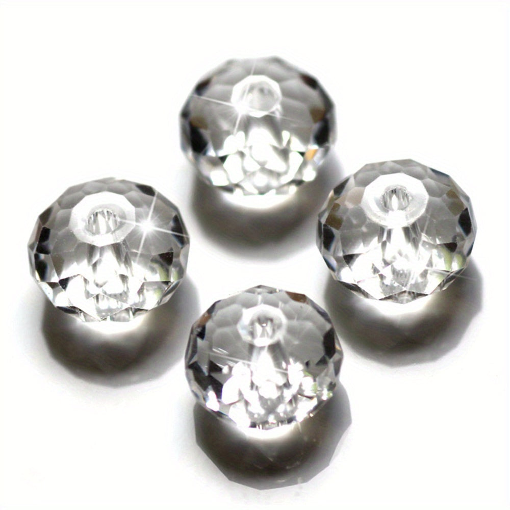 100pcs 6mm Crystal Glass Flat Beads for Jewelry Making