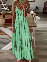 Tie Dye Cami Dress V Neck Maxi Summer Dress Women's Clothing