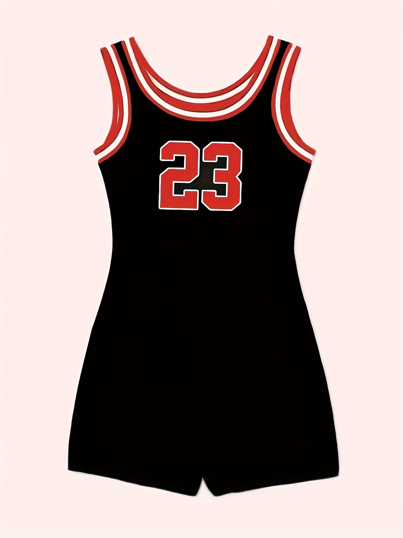 Sleeveless Contrast Trim Jumpsuit Casual Tank Romper