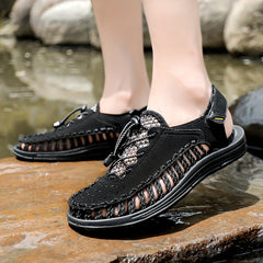 Men's Breathable Closed Toe Hollow Strap Sandals