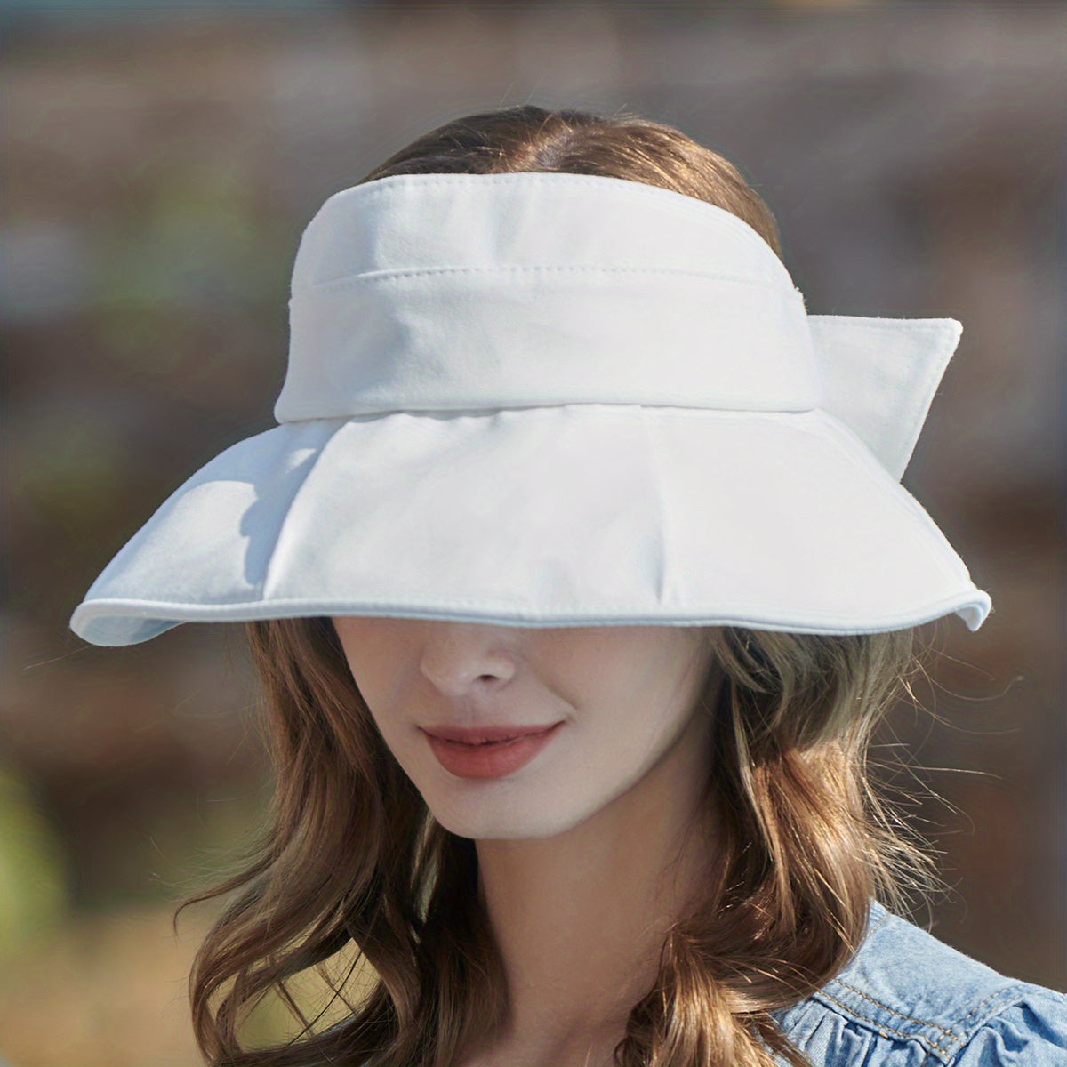 Bow Foldable Visor Sun Hat Solid Sunscreen Beach Hats Summer Vacation