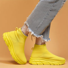 Breathable Mesh Slip-On Running Shoes with Shock Absorption