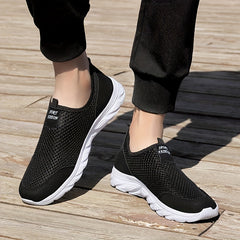 Men's Mesh Slip-on Sneakers Lightweight Breathable Athletic Shoes