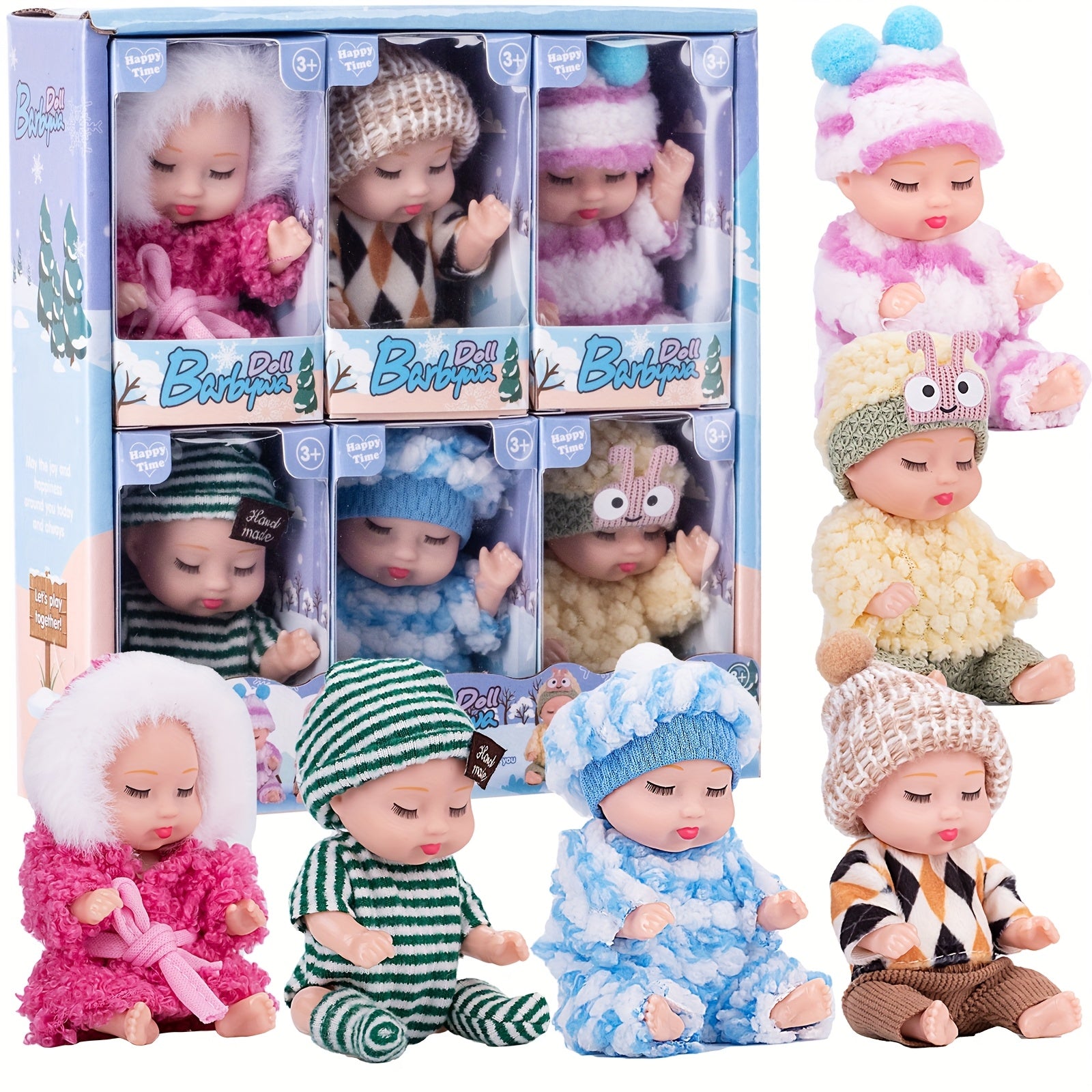 6pcs Baby Dolls Pajama Fairy Princess Doll Toy Set