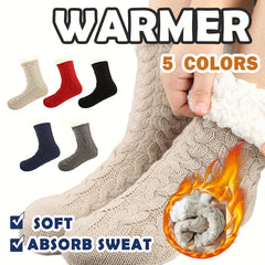 Cozy Slipper Socks with Grippers Thick Warm Fuzzy Sleep Socks