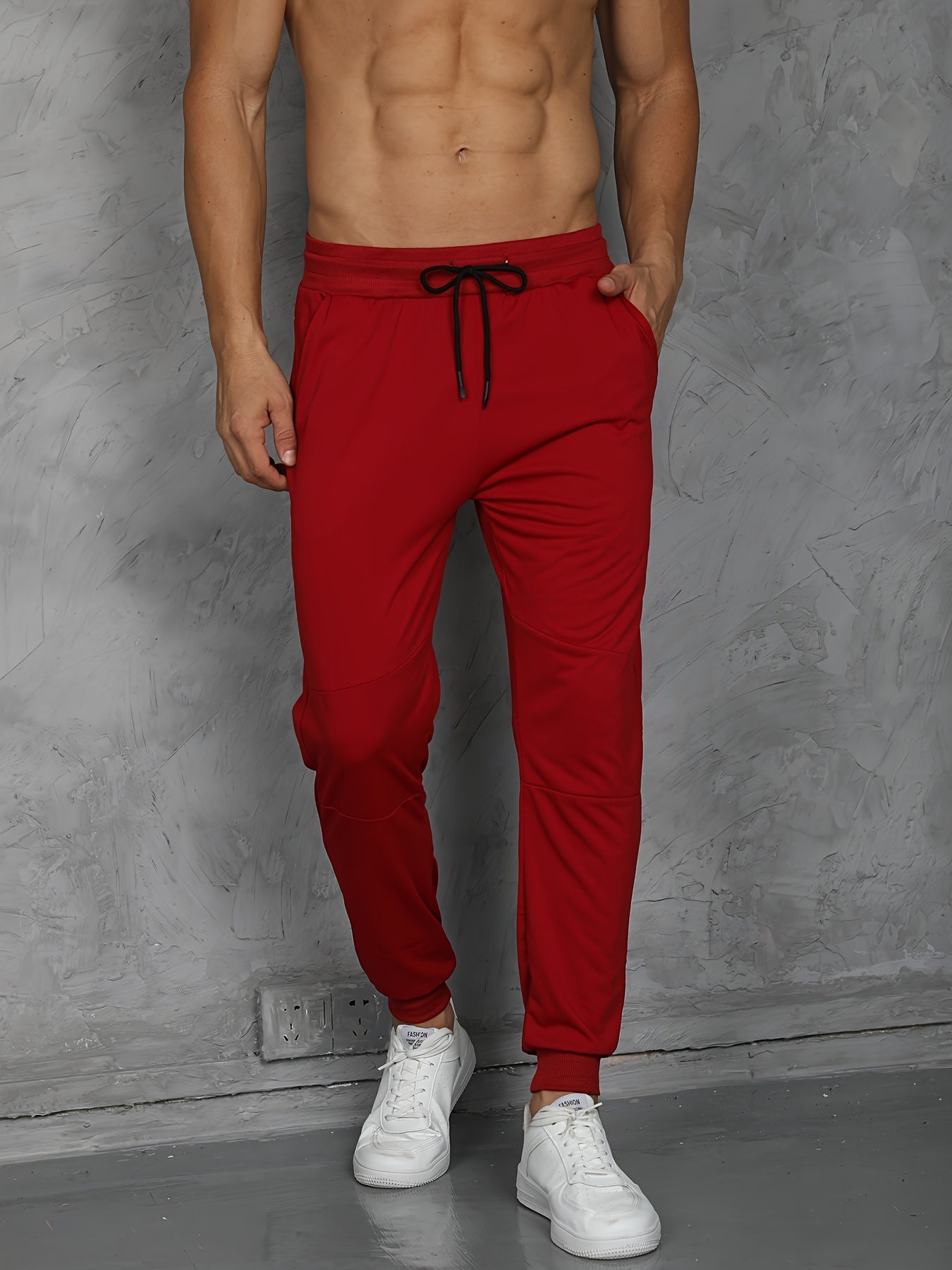 Men's Drawstring Sweatpants Casual Comfy Jogger Pants
