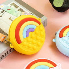 Silicone Rainbow Shoulder Bag Compression Bubble Bag