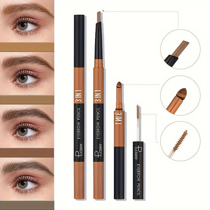 3-In-1 Eyebrow Pencil Natural Sweat-Proof Smudge-Proof Eyebrow Pen