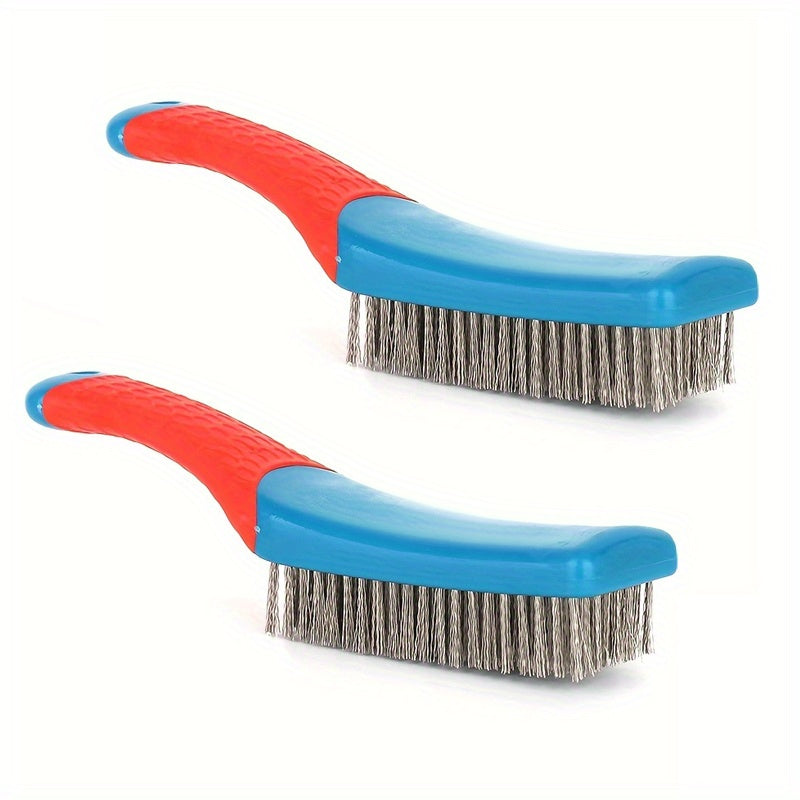 Heavy Duty Wire Brush with Plastic Handle - Stainless Steel Bristles
