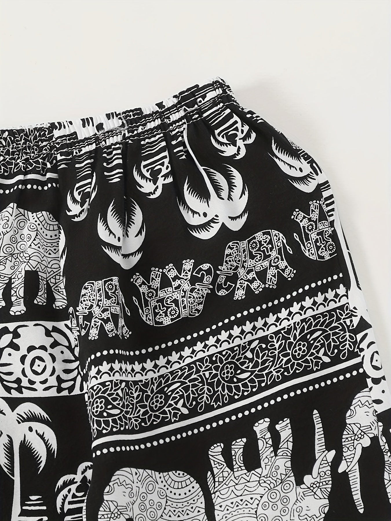 Girls Chinese Style Crane Graphic Sweatpants Elastic Waist Casual Jogger Pants
