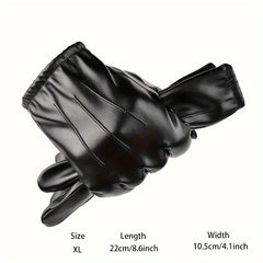 Men's Leather Touchscreen Gloves Winter Driving Warm Gloves