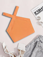 Solid Halter Crop Top for Summer & Spring