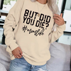 Letter Print Pullover Sweatshirt for Women