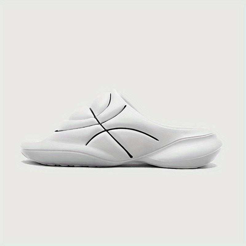 Men's Embossed Slides Casual Non Slip Slippers Open Toe Shoes