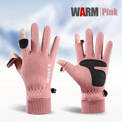 Polar Fleece Warm Glove Windproof Cycling Sports Gloves