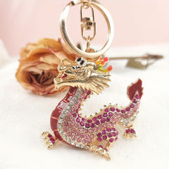 Chinese Zodiac Dragon Keychain Pendant for Keys Bags Wallets