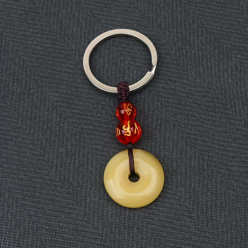 Vintage Jade Keychain Lucky Pendant for Keys Purse Car
