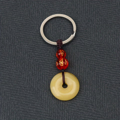Vintage Jade Keychain Lucky Pendant for Keys Purse Car