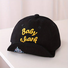 Shark Baby Embroidered Soft Brim Duck Tongue Cap
