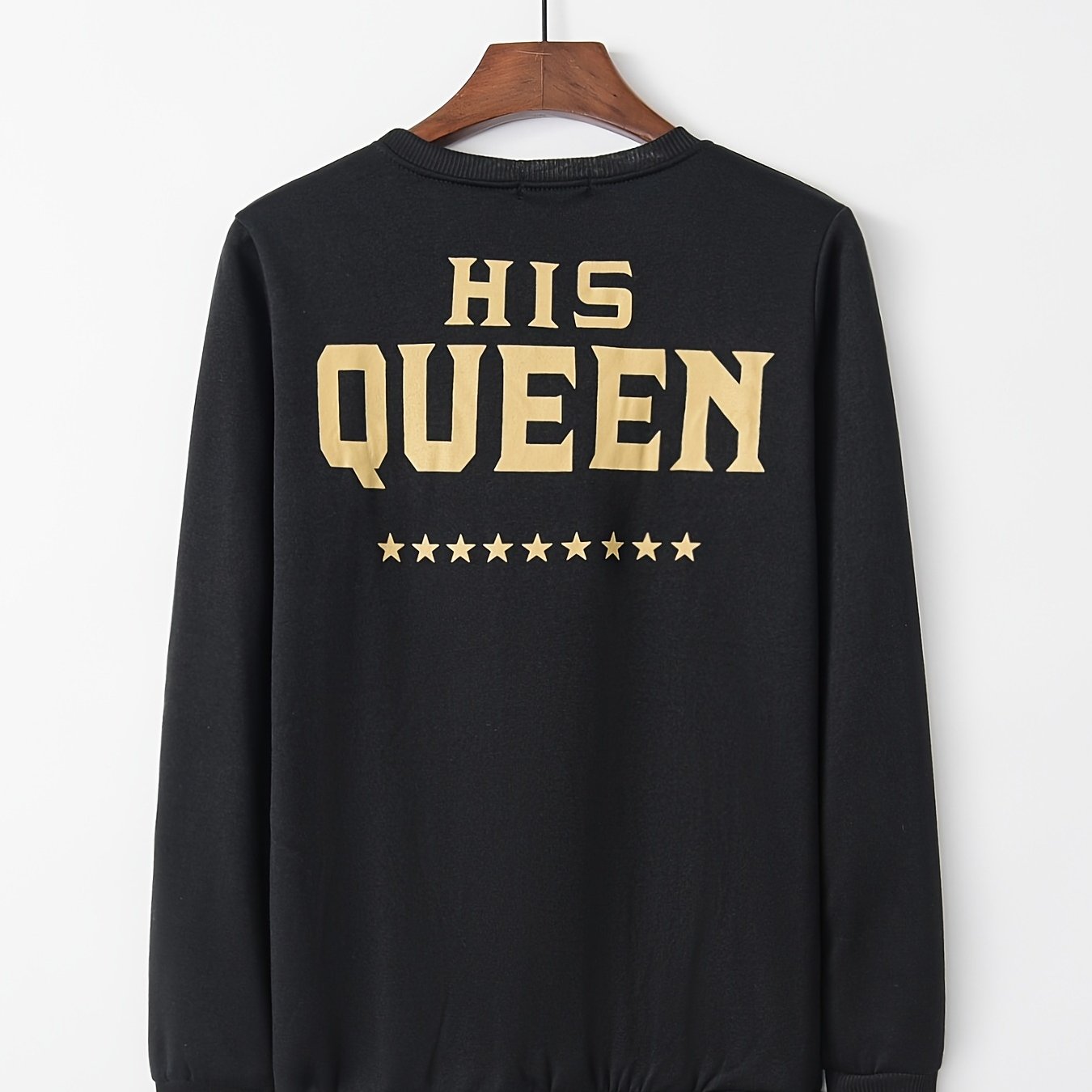 Letter and Star Print Crew Neck Sweatshirt