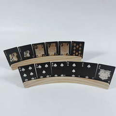 2pcs Wooden Playing Card Holder Tray for Bridge Canasta Cards