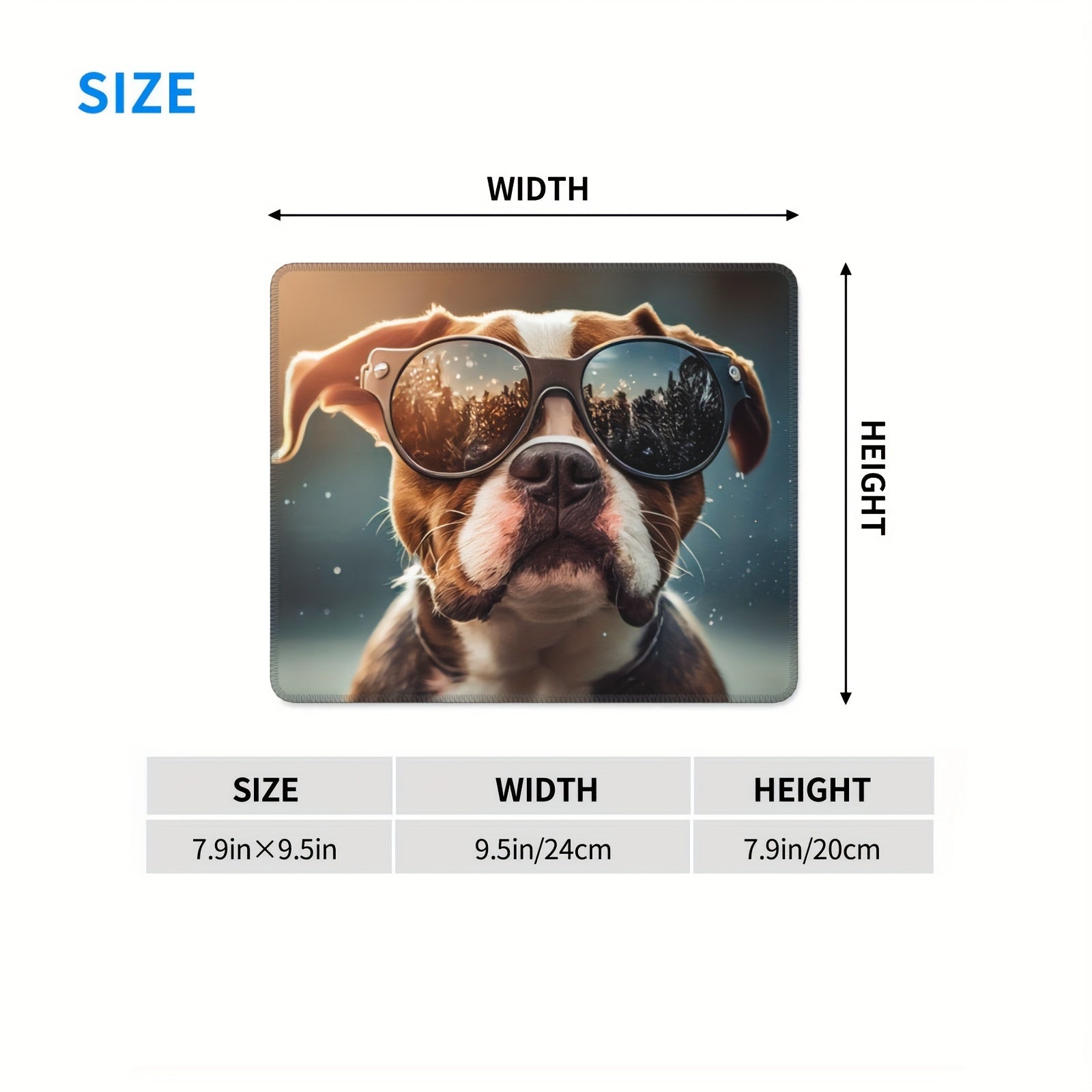 Sunglasses Dog Pattern Gaming Mousepad