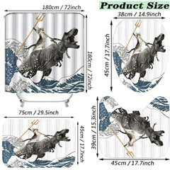 Funny Cat Bathroom Set Shower Curtain & Floor Mat