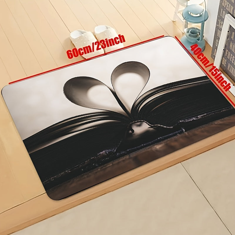 Decorative Rug Book And Heart Snitching Rug Machine Washable Carpet