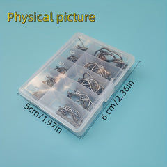 100pcs Stainless Steel Fish Hooks & Storage Box Fishing Accessories